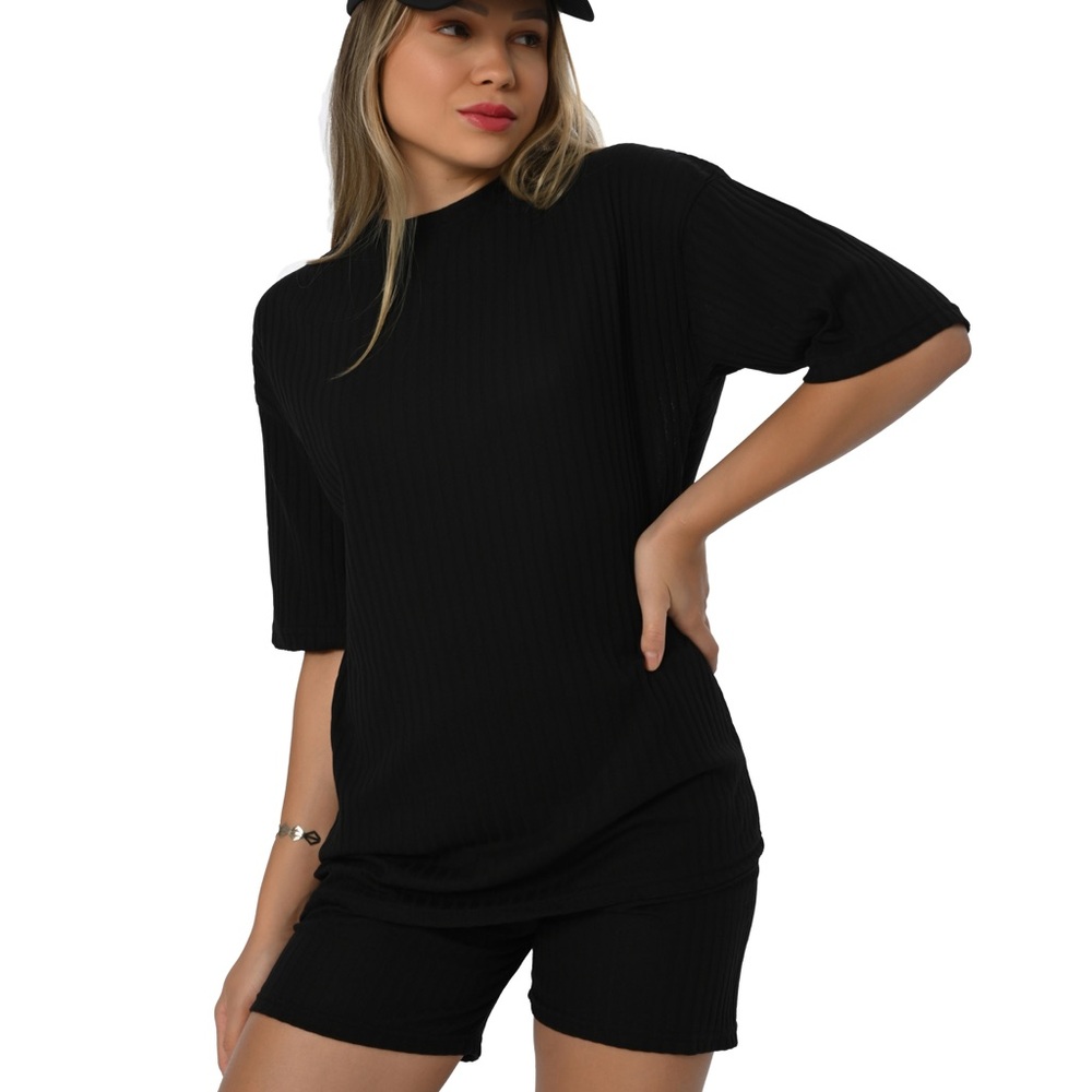 Women Black pajamas 2 piece knit